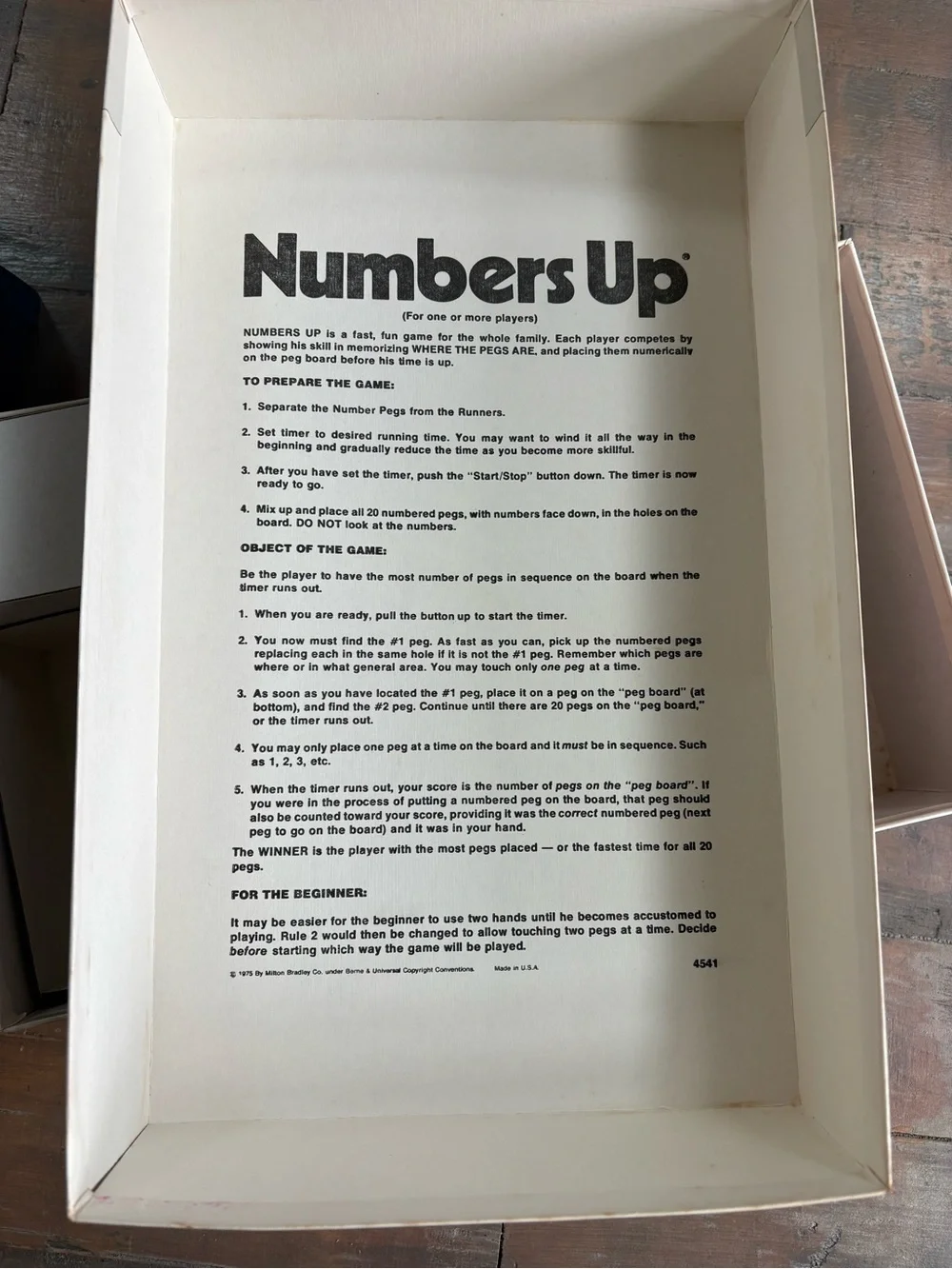 Numbers Up Electronic Counting Game - Blue & Green 1975 complete